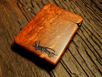 Redwood Burl Wood Wallet, Business Card Case 4 small
