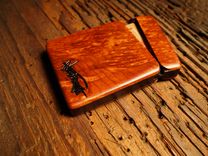 Redwood Burl Wood Wallet, Business Card Case 5 small