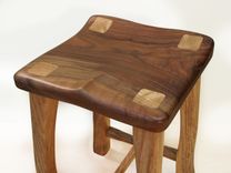 The Stool - Backless In Walnut & Oak 1 small