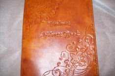 Custom Leather Address Book With Scroll Design, Personalization 3 small