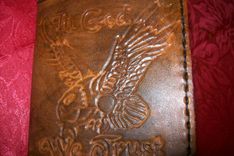 Custom Leather Deluxe Wallet With Eagle Design 1 small