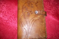 Custom Leather Pocket Day Planner With Lillies 1 small