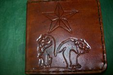 Custom Leather Basic Wallet With Bear And Lion Design 1 small
