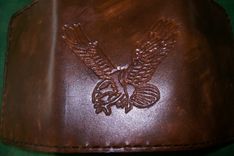 Custom Leather Imperial Trifold Wallet With Preying Eagle Design 1 small