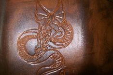 Custom Leather Imperial Trifold Wallet With Dragon Design 1 small