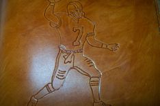 Custom Leather Portfolio With Football Player And Phrase 3 small