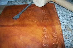 Custom Leather Masonic Day Planner In Weathered Color 4 small