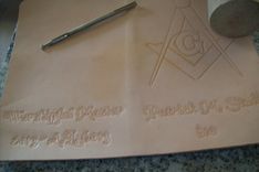 Custom Leather Masonic Day Planner In Weathered Color 7 small
