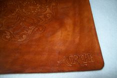 Custom Leather Portfolio With Scrolling Sheridan 3 small