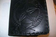 Custom Leather Wallet With Custom Interior, Texas Star Design And In Weathered Color 1 small