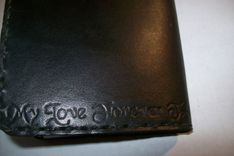 Custom Leather Wallet With Custom Interior, Texas Star Design And In Weathered Color 2 small
