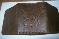 Custom Leather Imperial Trifold Wallet With Preying Eagle Design 3 small