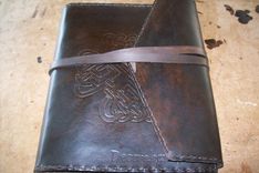 Custom Leather Photo Album With Celtic Design 1 small