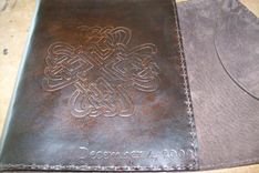 Custom Leather Photo Album With Celtic Design 2 small