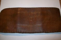 Custom Leather Trifold Wallet With Corner Celtic Design In Bison Brown 1 small