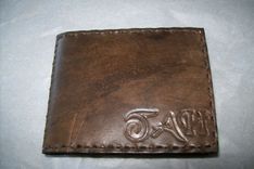 Leather Moneyclip Wallet With Navy Logo 2 small