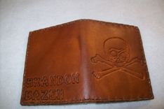 Custom Leather Deluxe Wallet With Skull And Bones Design 1 small