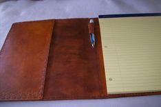 Custom Leather Portfolio With Diamond Sheridan Design In Canyon Tan 1 small