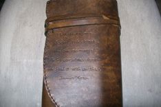 Custom Leather Journal With Scalloped Edge In Weathered Color 3 small