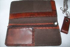 Handcrafted Leather Harley Davidson Biker Wallet / Trucker Wallet 3 small