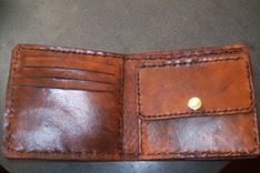 Custom Leather Wallet With Custom Interior, Texas Star Design And In Weathered Color 3 small