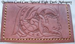 Custom Leather Business Card Case With The Natural 8 Design And In Dark Mahogany Color 1 small
