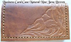 Custom Leather Business Card Case With Natural 9 Design In Java Brown Color 1 small