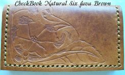 Custom Leather Checkbook Cover With Natural Design 6 In Java Brown 1 small