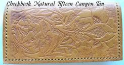 Custom Leather Checkbook Cover With Natural 15 Design And In Canyon Tan 1 small