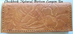 Custom Leather Checkbook Cover With Natural 13 Design And In Canyon Tan 1 small