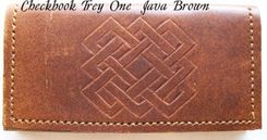 Custom Leather Checkbook Cover With Trey One Design In Java Brown 1 small