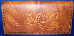 Custom Leather Checkbook Cover With Personalization In Weathered Color 1 small