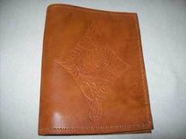 Custom Leather Portfolio With Diamond Sheridan Design In Canyon Tan 1 small