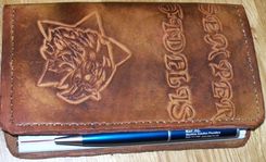 Custom Leather Day Planner With Marine Design In Weathered Color 1 small