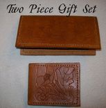Leather Gift Set With Wallet And Checkbook Cover 3 small