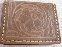 Custom Leather Id Wallet With Sheridan Design In Weathered Color 1 small