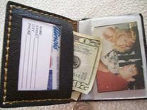 Custom Leather Id Wallet With Sheridan Design In Weathered Color 2 small