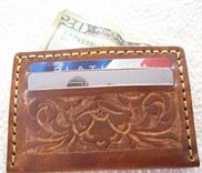 Custom Leather Credit Card Wallet With Sheridan Design In Weathered Color 2 small