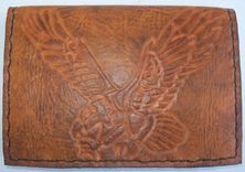 Custom Leather Passport Wallet With Eagle Design In Weathered Color 1 small