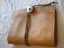 Custom Leather Portfolio With Full Sheridan Design And Tie Closure 1 small