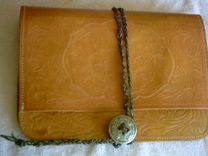 Custom Leather Portfolio With Full Sheridan Design And Tie Closure 2 small