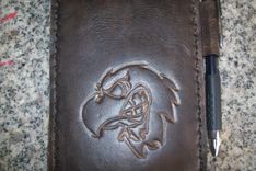 Custom Leather Notebook With Eagle Head Design In Bison Brown 1 small