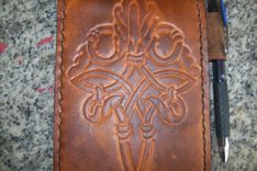 Custom Leather Notebook With Celtic Design 1 small