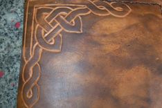 Custom Leather Address Book With Celtic Corner 1 small