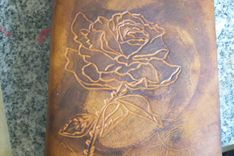 Custom Leather Journal With Rose Design In Weathered Color 1 small