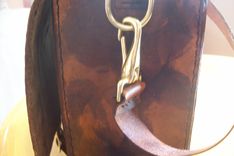 Custom Leather Laptop Bag With Celtic Design In Weathered Color 2 small