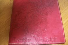 Custom Leather Portfolio With 3 Rose Design And Personalization 1 small
