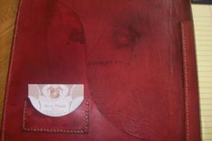 Custom Leather Portfolio With 3 Rose Design And Personalization 2 small
