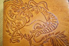 Custom Leather Basic Wallet With Flowing Dragon Design 1 small