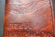 Custom Leather Wallet With Air Force Wings And Personalization 1 small